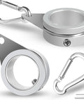 Heavy Duty Flag Pole Rings For One Inch Poles With 360 Degree Swivel Clips And Foolproof Anti Wrap Design. Two silver clips.