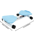 Waist Twisting Board With Elastic Bands And Dual Pedals For Core Burn, Durable PP And Iron Build, Stable T Base, dimensions shown