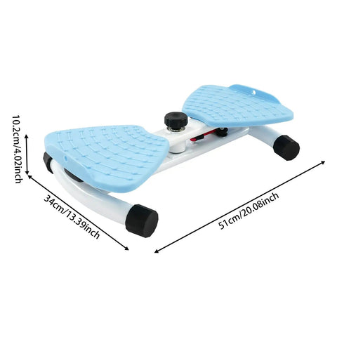Waist Twisting Board With Elastic Bands And Dual Pedals For Core Burn, Durable PP And Iron Build, Stable T Base, dimensions shown