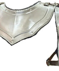 Medieval Iron Gorget With Pauldrons Set for LARP and Cosplay, 18 GA steel neck and shoulder armor with leather straps