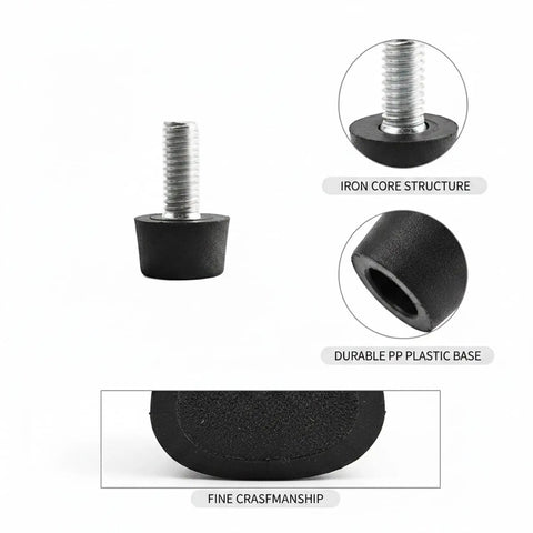 Adjustable Furniture Leveling Feet For Cabinets And Sofas, Durable PP Plastic With Iron Core, 2.6 x 2.9 Inches, close-up view