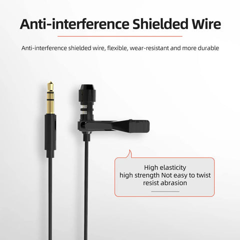 Car Mic With 3.5mm Plug And Play Wired Mic For Vehicle Stereo Head Unit Radio Noise Canceling Lavalier Clip with anti-interference wire.
