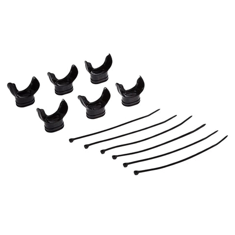 6 Pack Regulator Octopus Mouthpieces With Regulator Tie Premium PVC Universal Fit For Standard Regulators Comfortable Non Bite Design For Stress Free Diving Black
