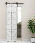 42 Inch Bi Folding Barn Door Hardware Kit With Quiet Sliding Track Side Mounted Black Rollers Easy Install Door Not Included