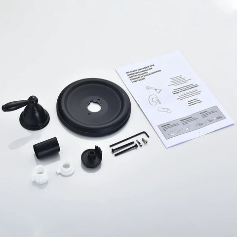 Pressure Balancing Tub And Shower Trim Kit For Posi-Temp Valve In Matte Black, Durable Metal Construction, Easy-Adjust Lever Handle With Red Blue Temperature Indicator, Aftermarket Trim Kit Only, Valve Not Included
