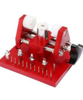 Watch Repair Tool Set With Bezel Opener, Back Cover Opener, Case Pressure Workbench And Link Puller in red alloy with accessories.