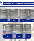 Top-Notch 10 Pack Wall and Trim Paint Brushes Set for Pros and DIYers with various size brushes, 1 to 3 inches, showcased in packaging.