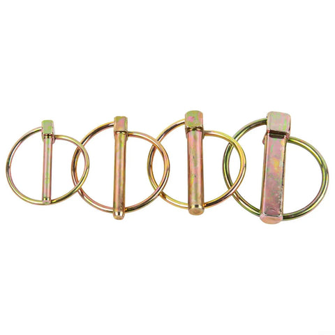 Four sizes of heavy duty dowel pins with locking rings from Dowel Pin Set With 50 Pieces And Four Sizes Heavy Duty Safety Spring Pins With Locking Rings For Tractors Trailers And Lawn Mower Parts Great For Field Repairs Farm Equipment And Yard Projects