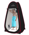 Instant Pop Up Privacy Tent 3.9x3.9x6.9 Ft Large Portable Changing Room with shower and storage pockets in black for outdoor use