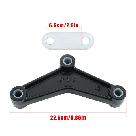 Beefed Up Heavy Duty Double Eye Spring Tandem Trailer Axle Suspension Kit with equalizers, shackles, and nylon bushings shown