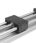 Close-up of 250mm Travel Length Rock Solid Double Axis Ballscrew SFU1605 With Hand Crank For DIY CNC Router X Y Z Linear Stage Actuator