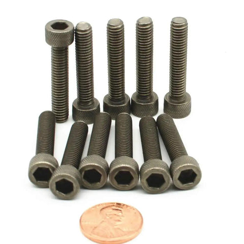 Badass Grade 2 Beefy Titanium M6 Hex Head Bolts 75Mm Long Din912 Standard for custom builds, featuring smooth, non-knurled design.