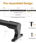 Aluminum RV Screen Door Handle, Adjustable 20 to 32 Inches, Built Tough Grab Bar and Crossbar for Camper Entry, Universal Fit for RV Motorhome Travel Trailer, Black, pre-assembled with dimensions