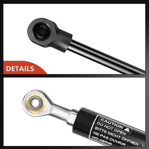 Close-up details of Rear Window Lift Supports Gas Spring For Infiniti QX56 2004 To 2010 Armada 2005 To 2015 Pathfinder 2004 and Nissan Models