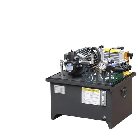 Heavy Duty Compact Hydraulic Power Station Boasting A 5.5KW Electric Motor Paired With A Bulletproof Two Way Valve For Straight Shooting Workshop Operations view from side, showcasing electric motor and valve.