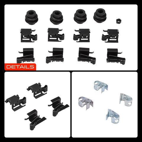 Top Tier Rear Side Disc Brake Hardware Kit For Toyota Highlander And Sienna Plus Lexus IS250 and IS350 Models Year 2014-2020 Heavy Duty Parts That Make Your Car Stop Like A Boss On The Road. black rear brake clips and rubber boots kit