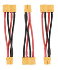 XT60 Parallel Battery Connector Cable 2 Male To 1 Female Y Harness Adapter Splitter for Quadcopter RC Helicopter Drone DJI Phantom and Hobbyist Builds 12AWG Silicone Wire 10cm Length High Current 3 Pack