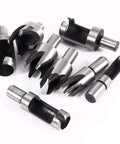 Built Tough Heavy Duty Eight Piece Wood Plug Cutter Set Forged From Premium Carbon Steel To Knock Out Screw Holes and Restore Furniture Fast features precision cutters for smooth finishes.