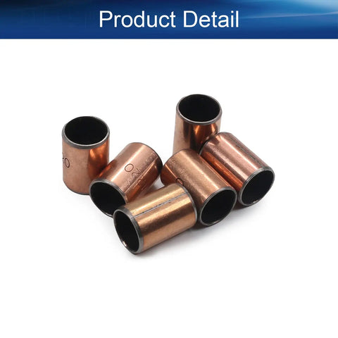 Six Pack Sleeve Bearing Set 12mm Bore 14mm OD 20mm Length Oilless Bronze Sintered Bushings For Sliding Machinery Parts Low Friction Wear Resistant Quiet Operation Printing Presses Textile Machines, six bronze sleeves