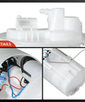Upgrade Your Whip With This Badass Electric Fuel Pump Module Assembly Featuring A High Output Sending Unit And Reinforced Strainer Fits Fiat 500X And Jeep Renegade detail view of electric fuel pump assembly with connectors and wiring.