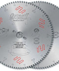 330mm Aluminum And Non Ferrous Circular Saw Blade With 104 Teeth For Metal Cutting Medium Duty Pro Grade Positive Cutting Angle ICE Coating Keeps It Cool And Clean Optional Mechanical Clamp Or No Clamp 32mm Arbor Flat Triple Chip Teeth, showing flat triple chip teeth detail