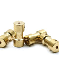Brass Shaft Coupling Connectors Set For 3D Printers 2Mm To 2Mm With M3 Thread 9Mm Outer Diameter 20Mm Length showcasing three connectors