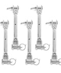 Five stainless steel turnbuckle hooks with anti-theft design and easy tension control for hammocks, balconies, and outdoor projects.