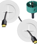 In Wall TV Cable Management Kit For Wall Mounts White Finish with hole saw and pass-throughs for cords, ensuring easy install