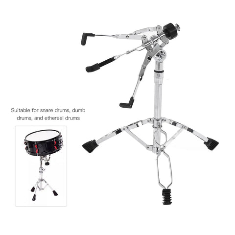 Gig Ready Adjustable Double Layer Cymbal Stand Road Tested Heavy Duty Iron Drum Rack Snap Setup For Snare Bongos And Percussion Foldable Tour Hardened Base Silver in silver, showcasing adjustable height for various drums.