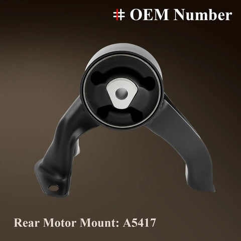 Street Proven Four Piece Engine And Transmission Mount Kit For Mitsubishi Lancer And Outlander Sport rear motor mount A5417 close-up view.