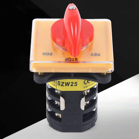 Forward Reverse 3 Phase Milling Switch Rock Solid Rotary Universal Changeover Selector, durable plastic/metal construction.