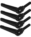 4 Pack Alloy Clamping Lever Handles With Quick Release, black alloy clamping levers with threaded screws, set of 4