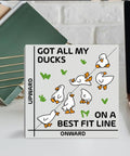 Funny Math Duck Wooden Box Sign Gift For Teachers And Math Nerds, Classroom And Office Desk Decor, 5x5 inches, ducks on best fit line.