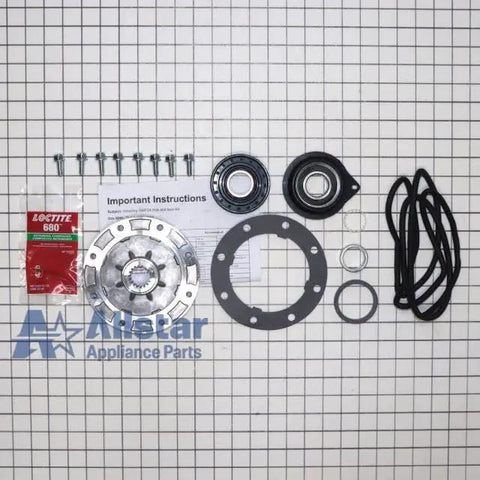 Genuine Oem Washing Machine Tub Seal And Bearing Replacement Kit For Heavy Duty Laundry Rig, includes seals, screws, and instruction sheet.