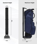 Wall Mount Golf Bag Storage Rack With Air Spring Sliding System space saving golf bag holder showing adjustable height feature.