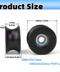 4 Pack Black 8x40x20mm U Groove Pulleys With PA Coated Nylon Bearings And Stainless Steel S608Z Bearings Durable Plastic Roller Wheel Set For Small Belt Drive Systems, 40mm size