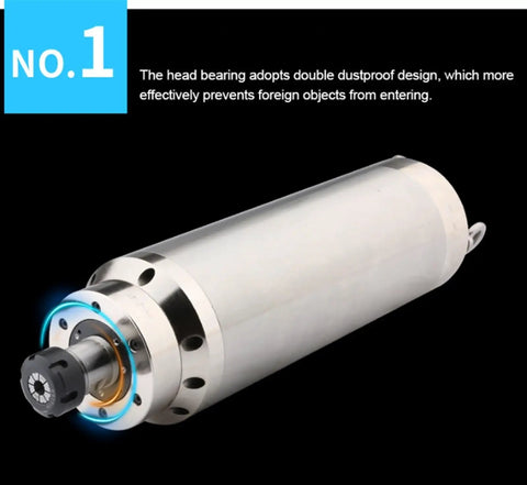 Heavy Duty 5.5KW Water Cooled CNC Spindle With ER32 Chuck 125mm Diameter 24000 RPM