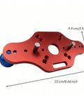 Heavy Duty Trimming Machine Bottom Plate For Woodcraft, anodized metal base, 22 cm x 9.9 cm, with central opening and mounting posts.
