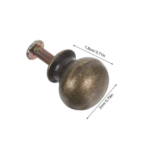 Stylish European Retro Clock Door Knobs In Antique Bronze Tone With Screws Perfect For Vintage Cabinet Hardware And Repair Projects That Give Your Space Serious Old World Charm And Sophistication, 2cm knob