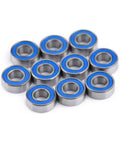Flanged 5x11x4mm Deep Groove Ball Bearing 2RS Steel With Double Shield Seals for Rail Track Linear Motion Systems, 10 bearings