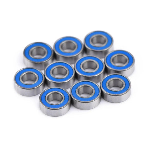 Flanged 5x11x4mm Deep Groove Ball Bearing 2RS Steel With Double Shield Seals for Rail Track Linear Motion Systems, 10 bearings