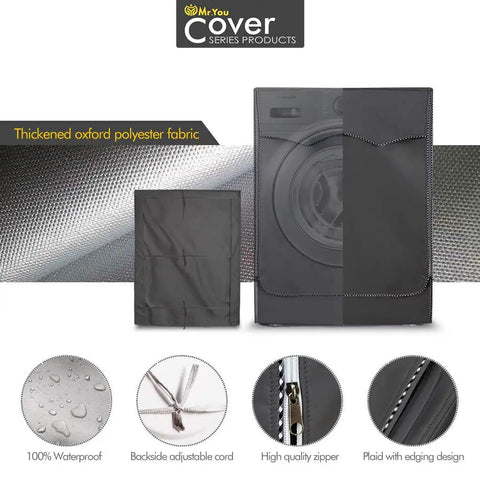 Front-Loading Washer And Dryer Cover With Four-Sided Protection, Heavy-Duty Oxford Fabric, Fits Most 7.5 To 12 Kg Front-Loaders