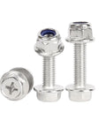 Cross Flange M6 Hex Socket Head Bolts And Nuts Kit With Washers 20 Sets Serrated Flange Stainless Steel 304 M6x35 close-up