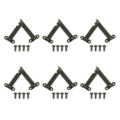 Sturdy 6 Pack Miniature Lid Hinges For Decorative Wood Boxes Rustproof Quiet Operation Erosion Resistant Metal Construction