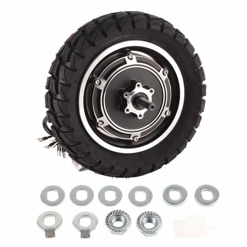 10 Inch Wheel Hub Motor Assembly Delivering Badass Torque 36V To 60V Electric Bike Conversion with tire and washers.