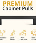 Matte Black Cabinet Pulls 25 Pack, 5.5 Inch Length With 5 Inch Hole Spacing, Modern Minimalist Handles for cabinets and drawers