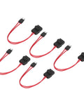 Heavy Duty Mini Blade Fuse Connector Holder 5 Pack 20 Amp Atm With 16 Awg Wire Extension, multiple connectors with red wires.