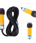 10 Pack Reflex Photoelectric Sensor for Diffuse Reflection, 200mA DC Three Wire PNP Output, 1.1 m cable, detects objects up to 30 cm