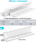 Under Desk Cable Management Kit 26 Piece Hexagonal Ventilated Design With Cable Clips Wire Ties Cord Holder And Screws