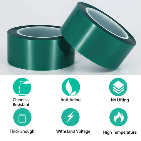 Heavy Duty Polyester Tape With Silicone Adhesive For High Temperature Bake Ready Jobs No Residue Three Point Five Mil Thick